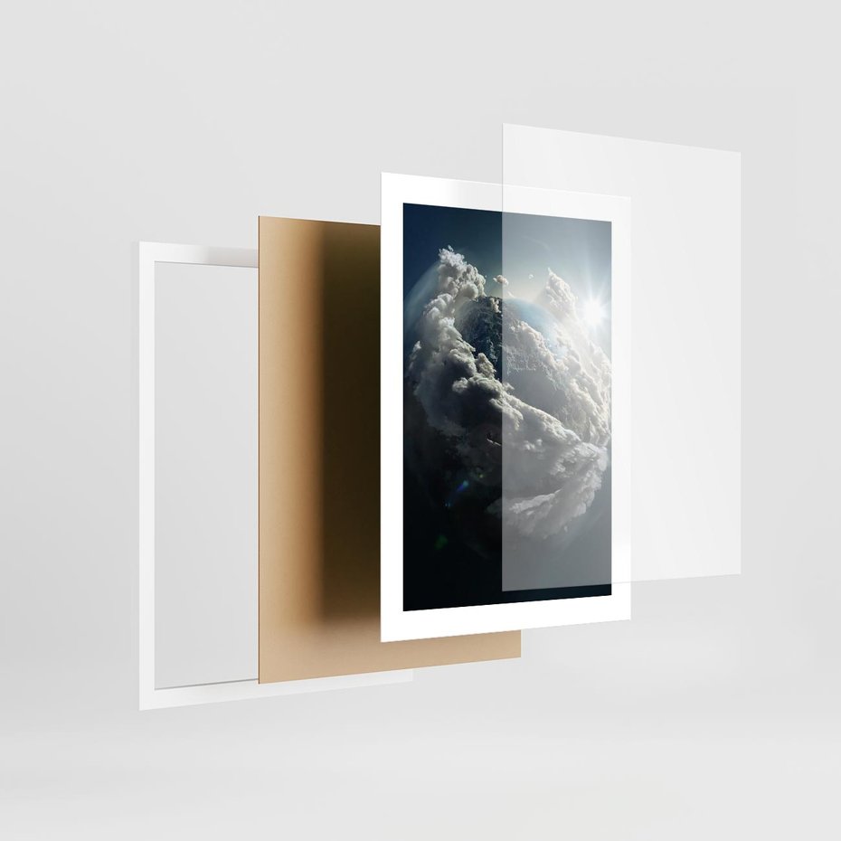 Plakat w ramie 30x40 - Chmurowa aura nad horyzontem - atmosfera, chmury - rama biała