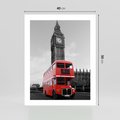 Plakat bez ramy 40x50 - Autobusy w tętniącym życiem Londynie - Londyn, autobus