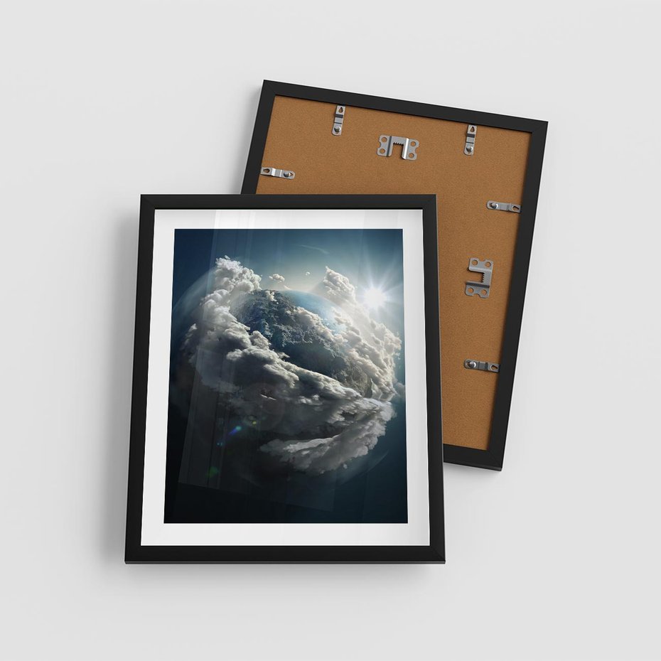 Plakat w ramie 40x50 - Chmurowa aura nad horyzontem - atmosfera, chmury - rama czarna