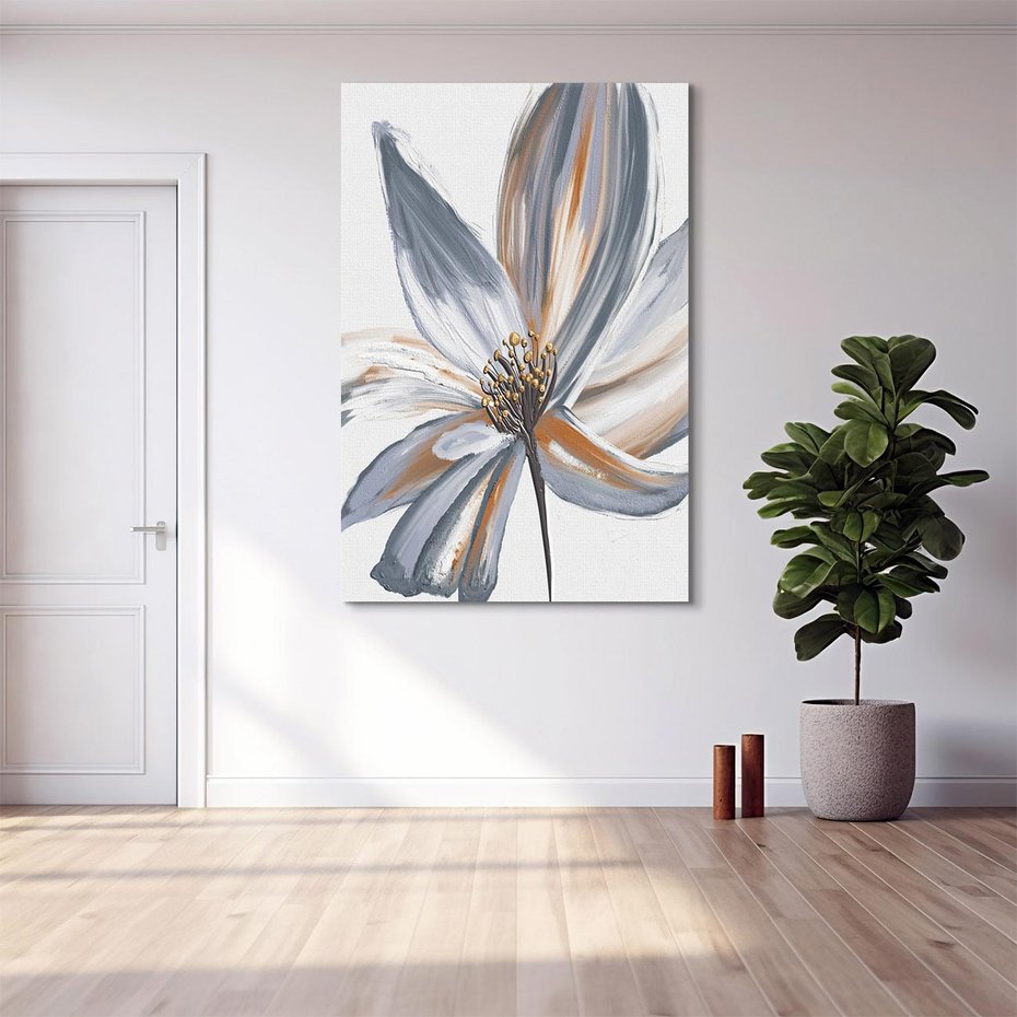 Obraz na płótnie 50x70 - Olejne kwiaty - wyraz emocji - kwiaty, malowane