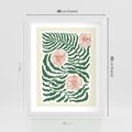 Plakat w ramie 40x50 - Migocące Wzory - abstrakcyjna kompozycja, paprocie - rama biała