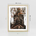 Plakat w ramie 30x40 - Jesienna Wieża w Liściach - architektura, wieża - rama drewno