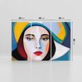 Obraz na płótnie 120x80 - Kształtujące Widzenia - abstrakcyjny obraz olejny, portret twarzy kobiety