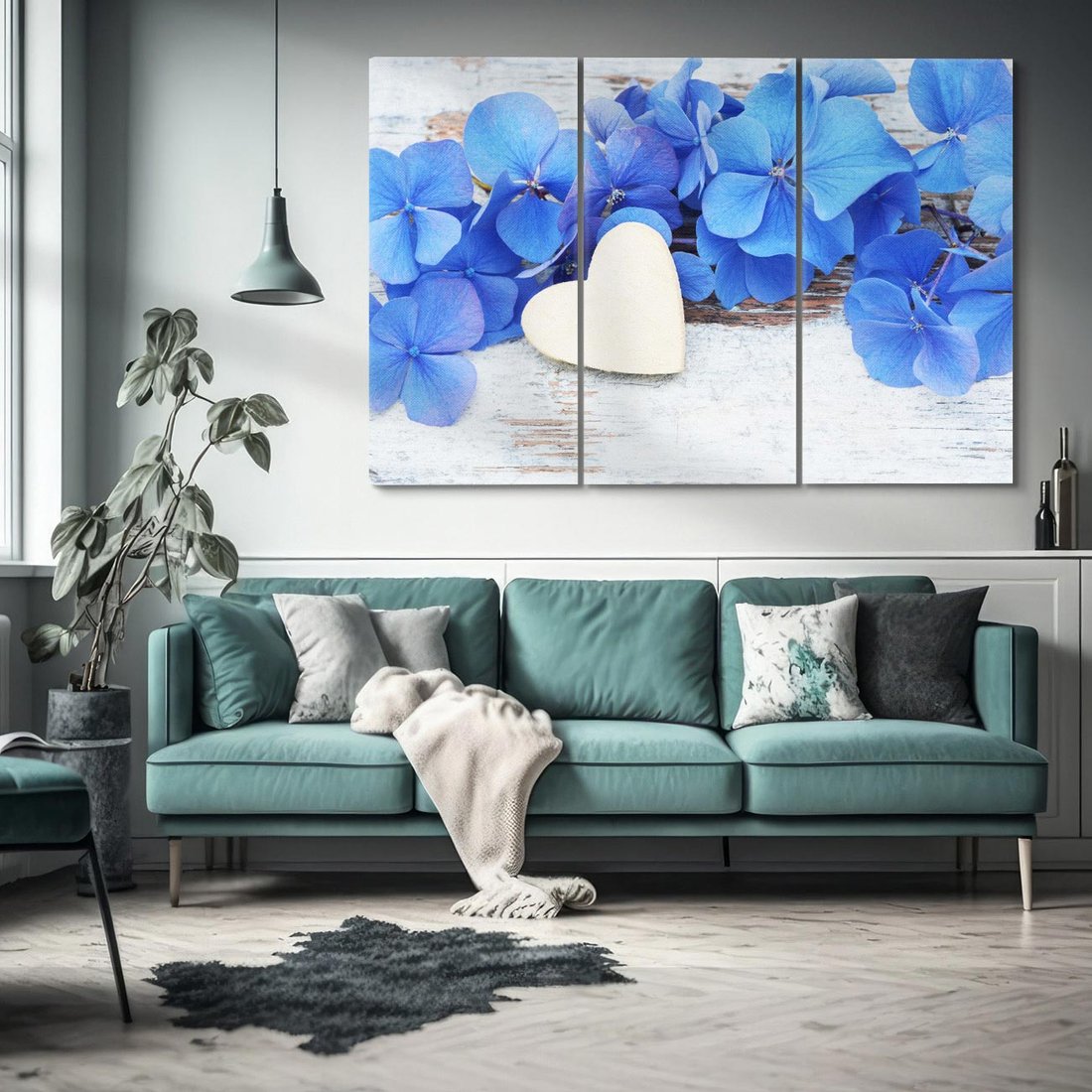 Obraz na płótnie 120x80 - Kwiatowe serce - kwiaty, serce