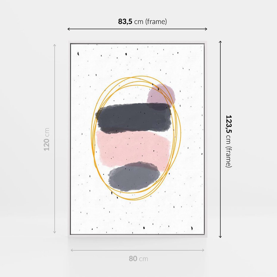 Obraz w ramie 80x120 - Migocące Odbicia - abstrakcyjna kompozycja, jak ręcznie malowana - rama biała