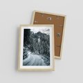 Plakat w ramie 30x40 - Zimowa Przygoda - zima w górach, droga - rama drewno
