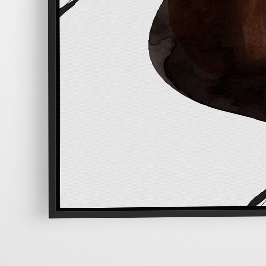 Obraz w ramie 50x70 - Kolorowe Wizje - abstrakcyjne plamy akwarelowe, czarny szkic - rama czarna