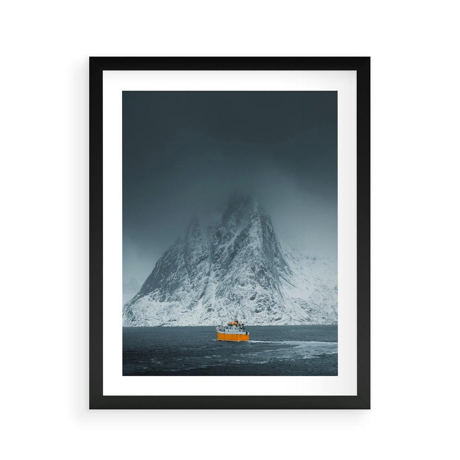 Plakat w ramie 40x50 - Skandynawski pejzaż - skadynawski, pejzaż - rama czarna
