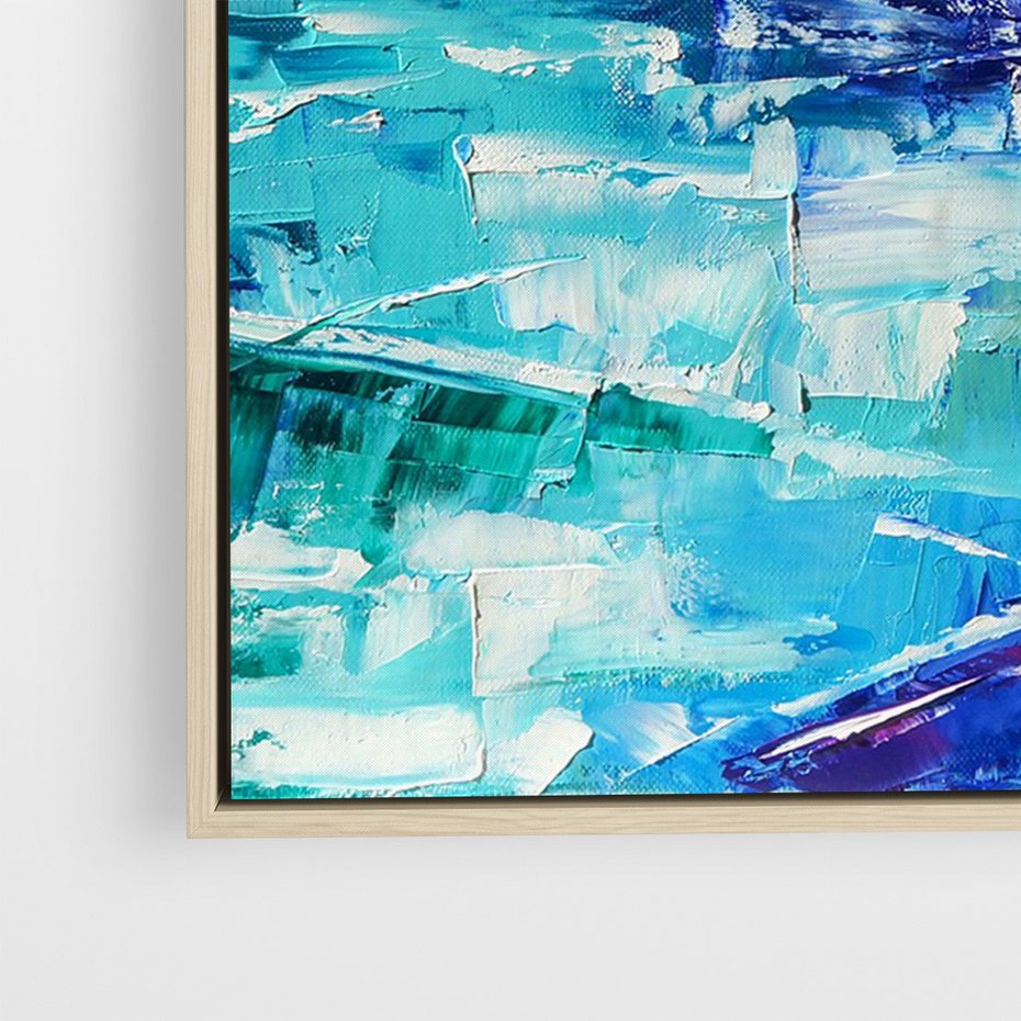 Obraz w ramie 50x70 - Mistyka Górskich Marzeń - abstrakcja, pejzaż gór - rama drewno