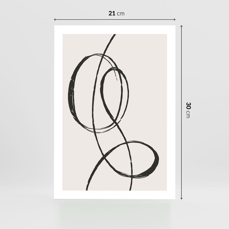 Plakat bez ramy 21x30 - Zaklęte Linie - abstrakcyjne szkicowane linie, minimalizm