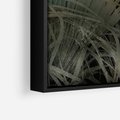 Obraz w ramie 50x70 - Światło w mroku duszy - liście traw, mroczny klimat - rama czarna