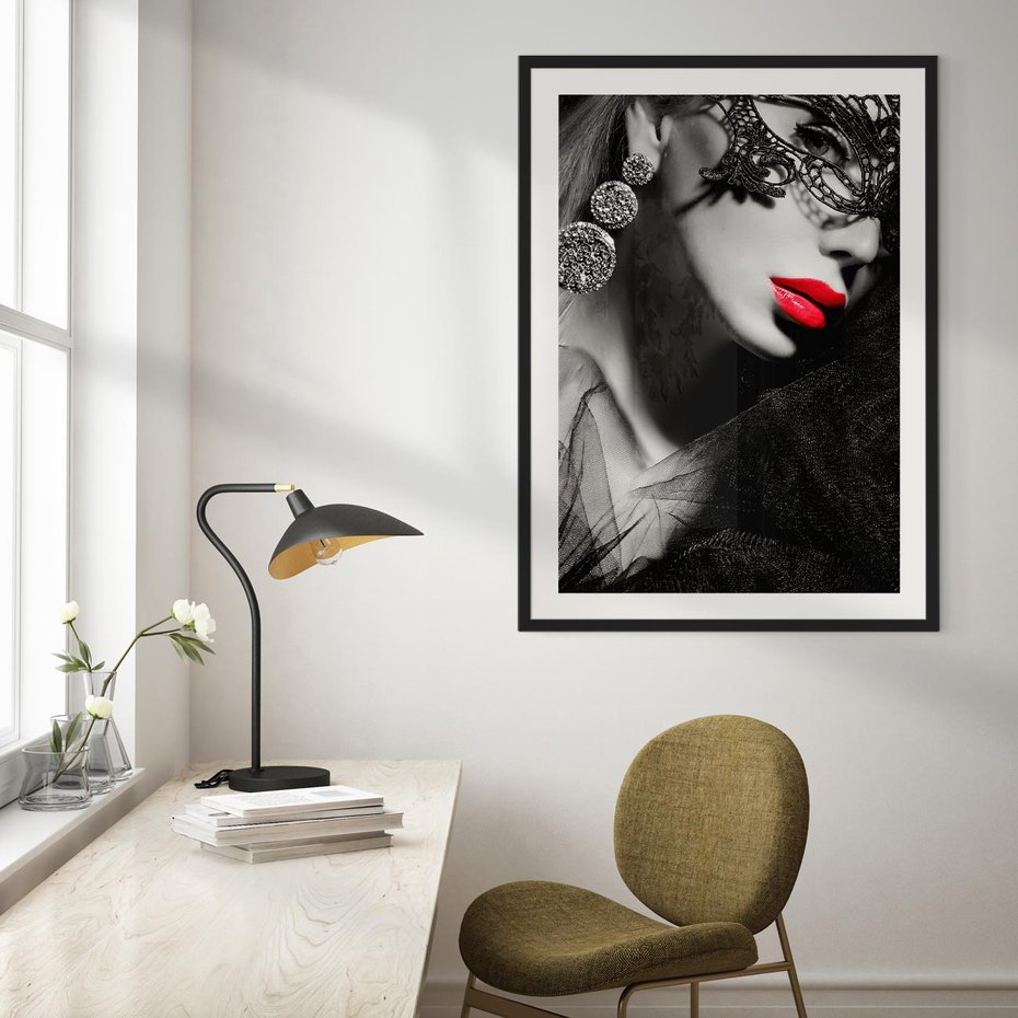 Plakat bez ramy 21x30 - Zmysłowe usta damy - kobieta, usta