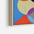 Obraz w ramie 50x70 - Tajemnicze Odbicia Czasu - abstrakcyjne geometryczne kształty, olejny obraz - rama drewno
