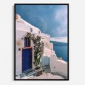 Obraz w ramie 70x100 - Urok Greckiej Wyspy - Santorini, Grecja - rama czarna