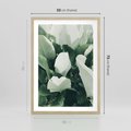 Plakat w ramie 50x70 - Zgaszona Uroda Natury - zielone liście, zgaszona zieleń - rama drewno