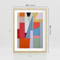 Plakat w ramie 30x40 - Migotliwe Nastroje Kształtów - różne geometryczne formy, olejny obraz - rama drewno