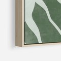 Obraz w ramie 50x50 - Zieleń Odpoczynku - zielony plakat, nieregularne splątane linie - rama drewno
