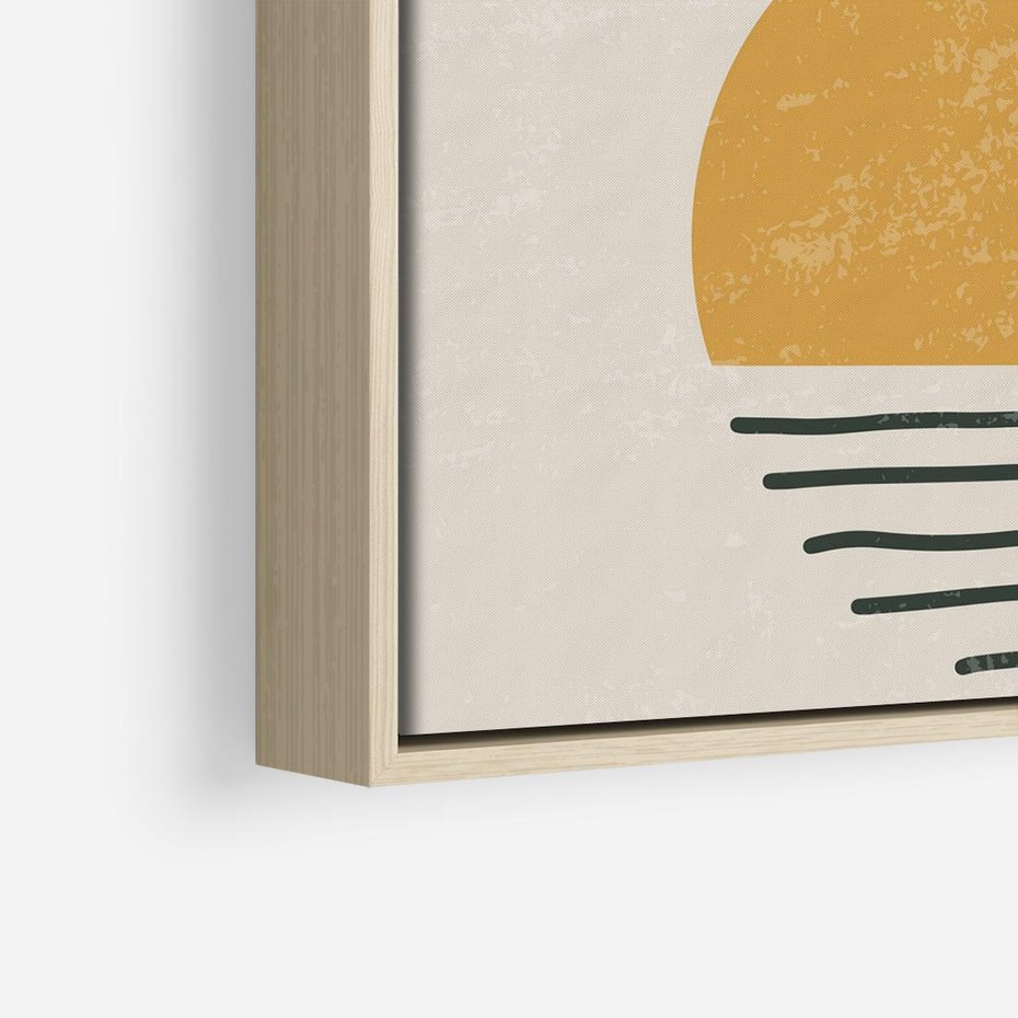 Obraz w ramie 80x80 - Krótka Forma - abstrakcyjna sztuka, boho kształty - rama drewno