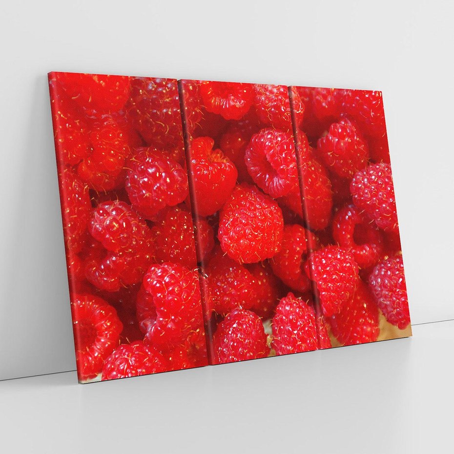 Obraz na płótnie 120x80 - "Maliny - Owocowy Raj - maliny, owoce