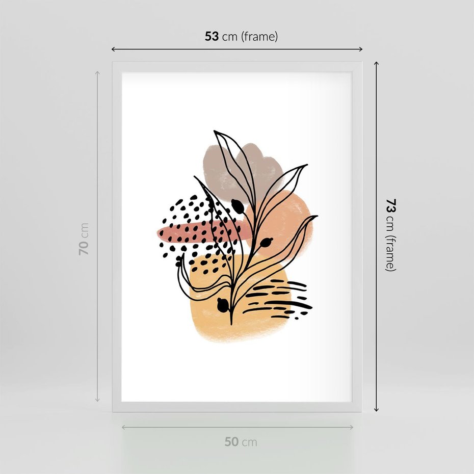 Plakat w ramie 50x70 - Rozkwitająca Innowacja - abstrakcja, sztuka nowoczesna - rama biała
