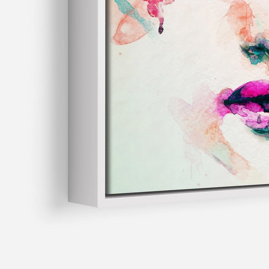 Obraz w ramie 50x50 - Kobieta Abstrakcja Twarz - kobieta, abstrakcja - rama biała