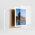 Plakat w ramie 40x50 - Miasto nad Rzeką - miasto, rzeka - rama biała