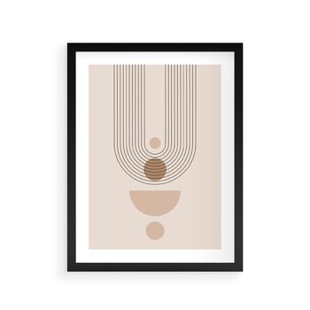 Plakat w ramie 40x50 - Strukturalne Kształty Postępu - boho plakat, minimalizm - rama czarna
