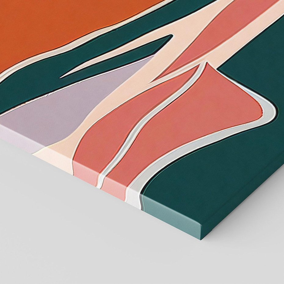 Obraz na płótnie 140x70 - Kolory Ziemi - olejny obraz, abstrakcja w kształcie kwiatu