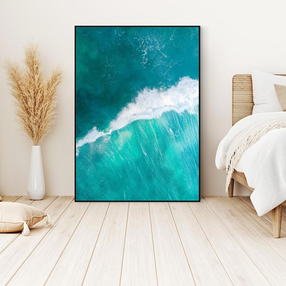 Obraz w ramie 50x70 - Siła i Spokój - morze, ocean - rama czarna