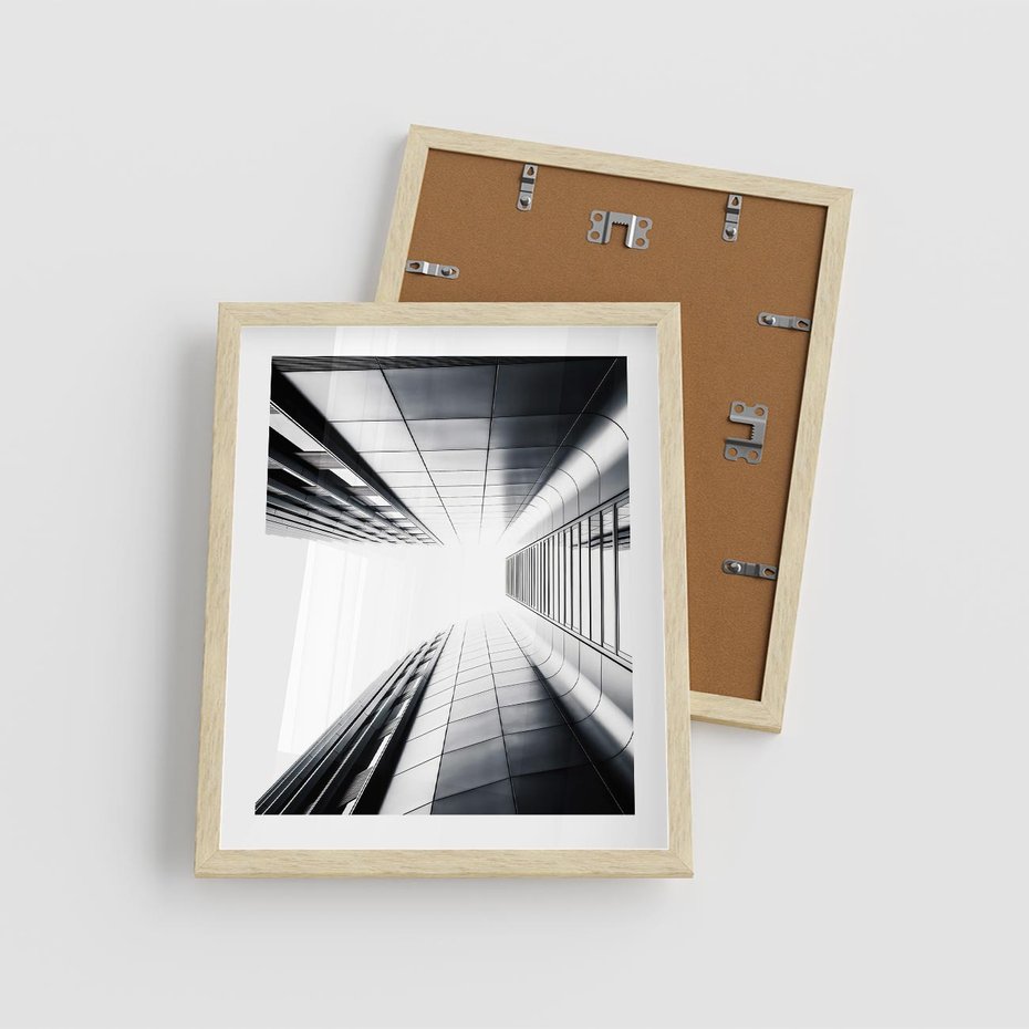 Plakat w ramie 40x50 - Architektura o Prostych Formach - architektura, proste formy - rama drewno