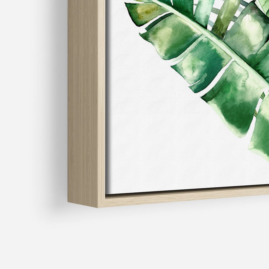 Obraz w ramie 80x120 - Piękno Złotej Rośliny - złote, liście - rama drewno