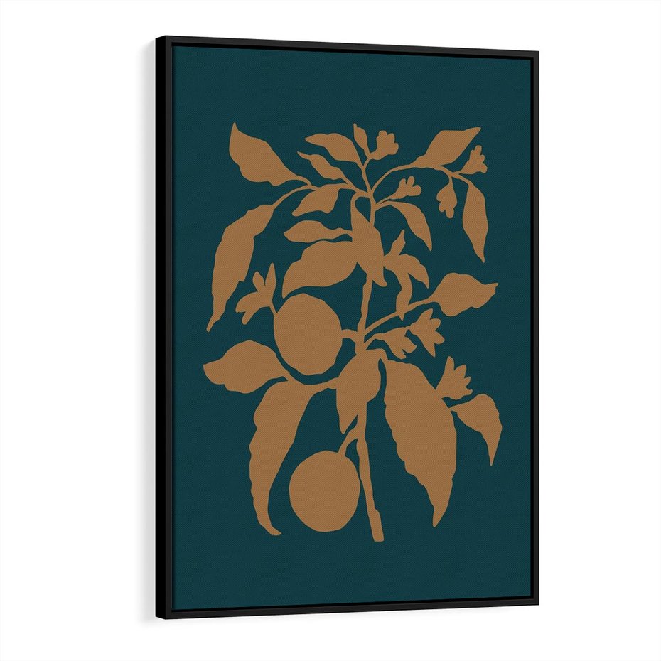 Obraz w ramie 70x100 - Boho Ekspresja Emocji - abstrakcyjna boho grafika, ciemne zielone tłó - rama czarna