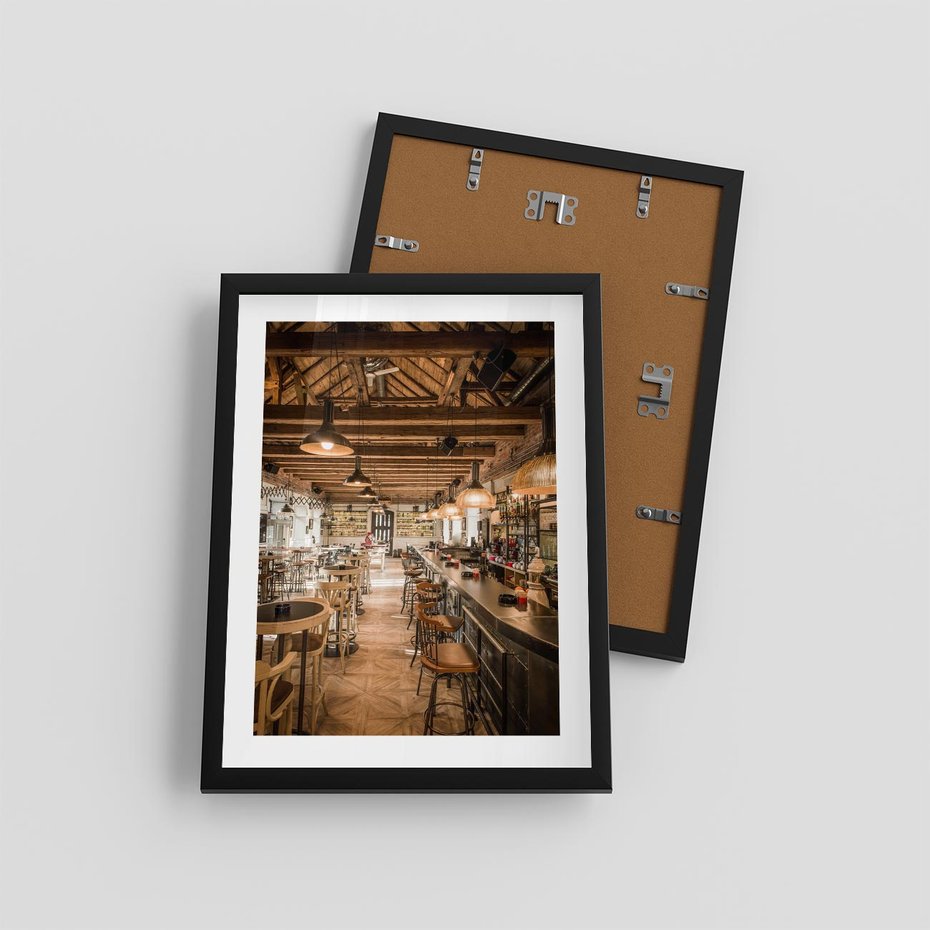 Plakat w ramie 30x40 - Smak i styl - restauracja, architektura - rama czarna
