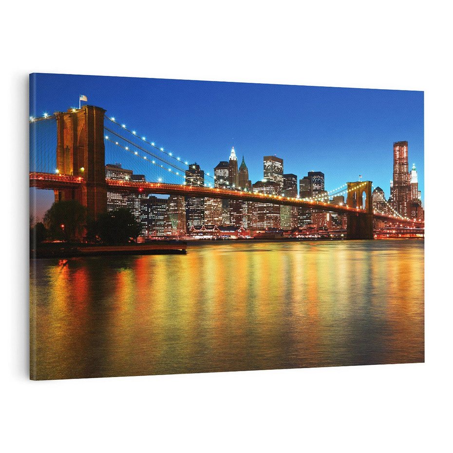 Obraz na płótnie 70x50 - Symbol nowojorskiego krajobrazu: most Brooklyn - most, NY