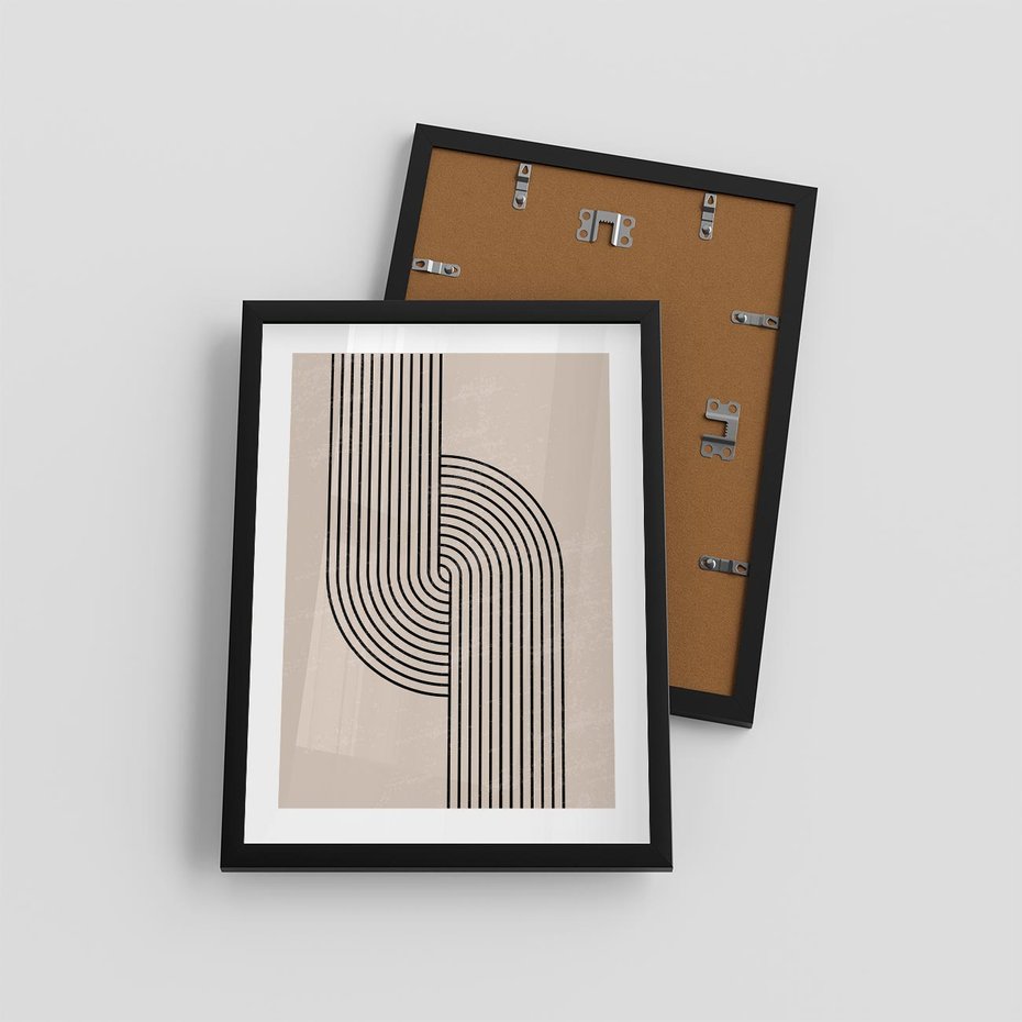 Plakat w ramie 30x40 - Puls Abstrakcji - abstrakcyjne linie, geometria - rama czarna