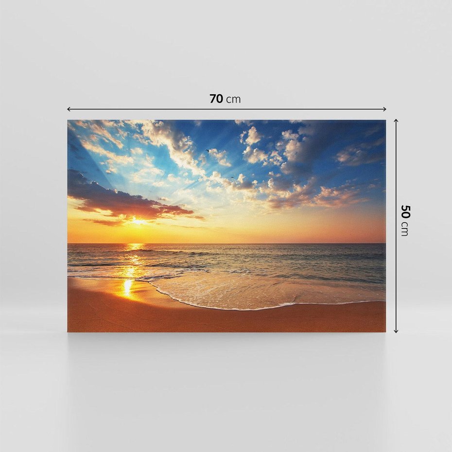 Obraz na płótnie 70x50 - Idylliczna plaża: Morze i ocean - plaża, morze