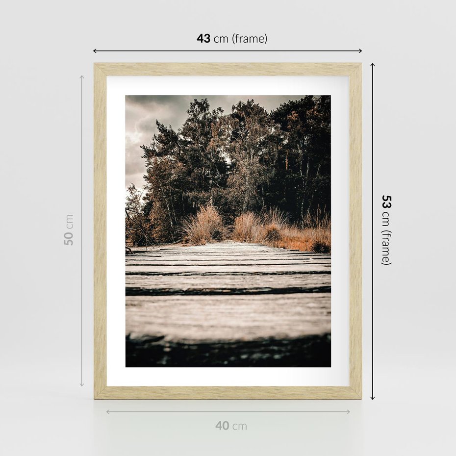 Plakat w ramie 40x50 - Fotografia w Ciepłych Barwach - odcienie brązu, fotografia - rama drewno