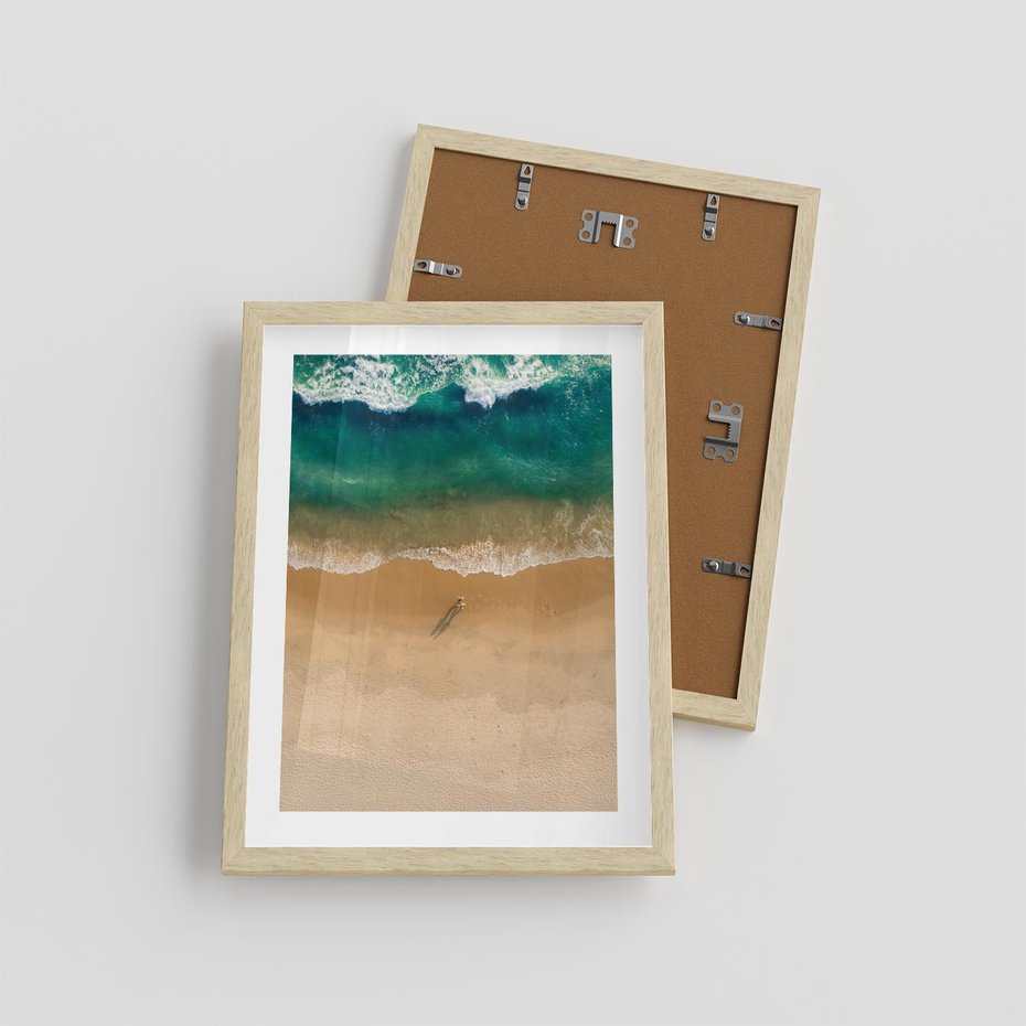 Plakat w ramie 30x40 - Oaza Relaksu - plaża, morze - rama drewno