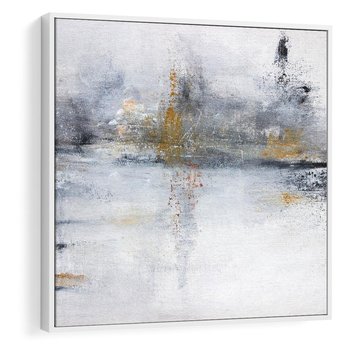 Obraz w ramie 50x50 - Kontrastujące Chaosy - abstrakcja, kontrast - rama biała