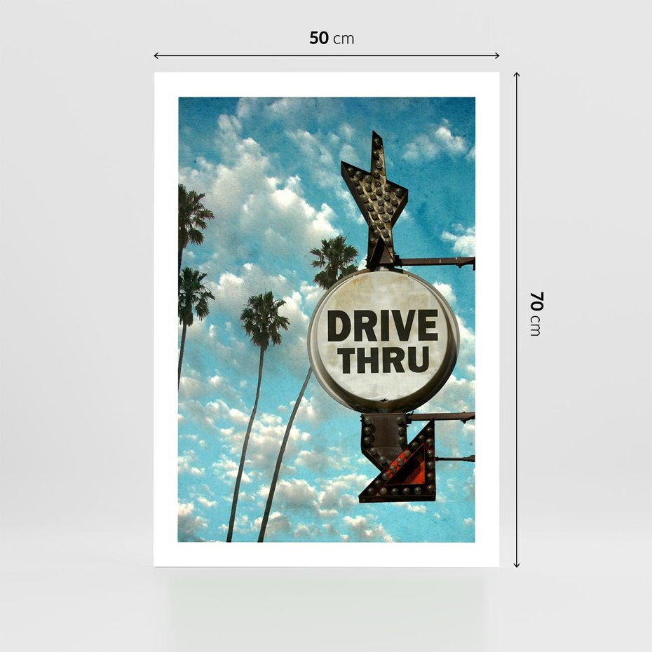 Plakat bez ramy 50x70 - Znaki Palm: Relaksująca Oaza - znak, palmy