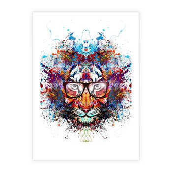 Plakat bez ramy 21x30 - Tygrys w graficznej oprawie - tygrys, grafika