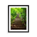 Plakat w ramie 30x40 - Lasowa ścieżka pełna tajemnic - ścieżka, schody - rama czarna