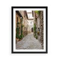 Plakat w ramie 50x70 - Urok Uliczki we Włoszech - uliczka, Włochy - rama czarna