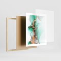 Plakat w ramie 40x50 - Marmur, Zieleń i Złoto - marmur, zieleń i złoto - rama drewno