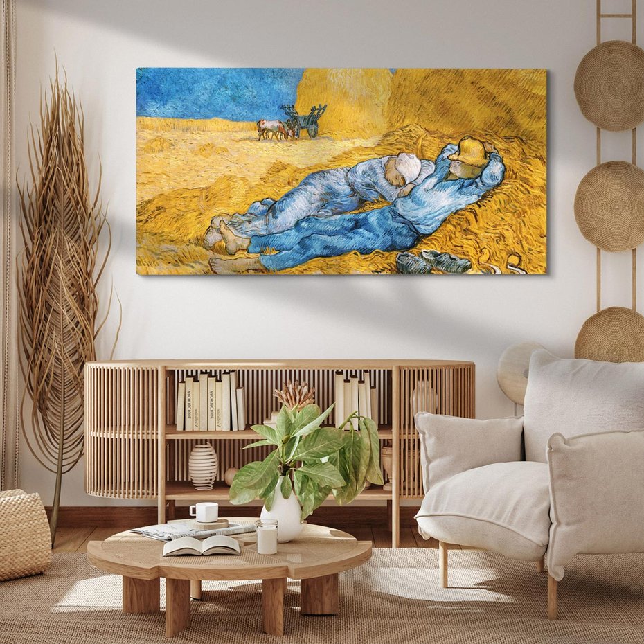 Obraz na płótnie 100x50 - "The Siesta " (1890) Vincent van Gogh - Reprodukcja - reprodukcja, obraz na płótnie
