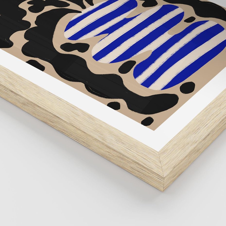 Plakat w ramie 40x50 - Boho Wizje - abstrakcyjny plakat, ciekawe formy - rama drewno