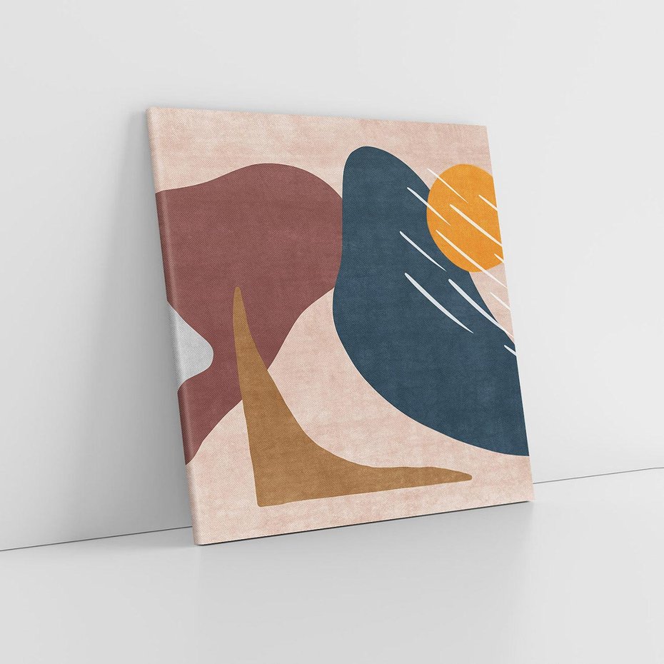 Obraz na płótnie 50x50 - Opowieść szepczących pędzli - abstrakcyjne plamy, kształty