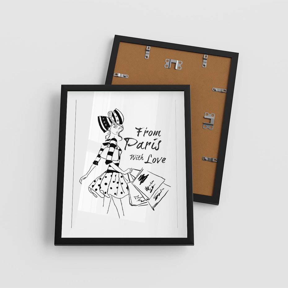Plakat w ramie 40x50 - Paryż - Miasto Romantycznej Grafiki - Paryż, Paris - rama czarna