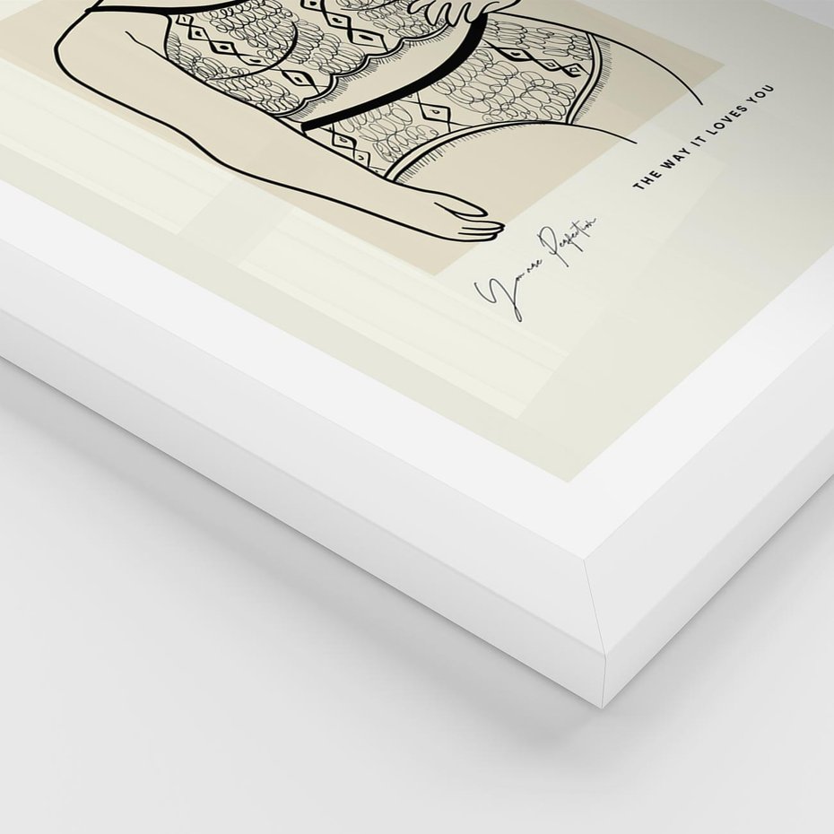 Plakat w ramie 30x40 - Spojrzenia Wewnętrznych Widoków - nowoczesna sztuka kobieca, plakat - rama biała