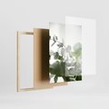 Zestaw obrazy w ramie 50x70 galeria - Eukaliptus, zielone, liście, minimalizm - rama drewno